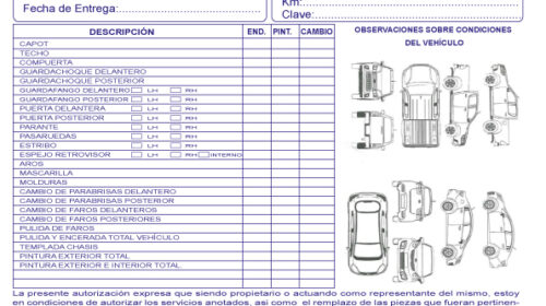 17.	Documento para Mantenimiento para Autos   Tamño A4 100 unidades               